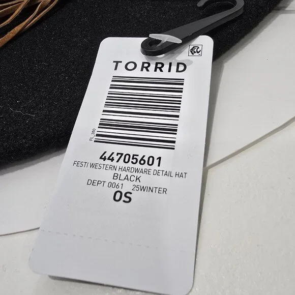 Torrid - Festi Western Hardware Detail Hat in Black - Picture 7 of 12